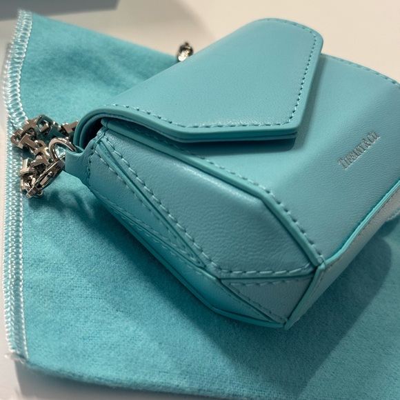 Authentic Tiffany Blue Tiffany T Nano Micro Leather Bag Pouch Purse Charm - Picture 8 of 11